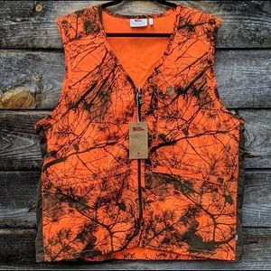 NWT Fjallraven Varmland Hunting Vest Orange Camo